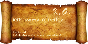 Káposzta Olivér névjegykártya