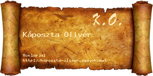 Káposzta Olivér névjegykártya