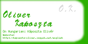 oliver kaposzta business card