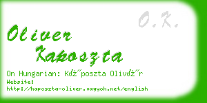 oliver kaposzta business card